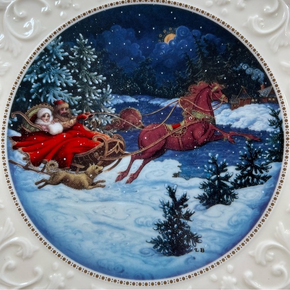 Lenox China Midnight Sleigh Ride Charger Plate First Annual - Picture 3 of 6
